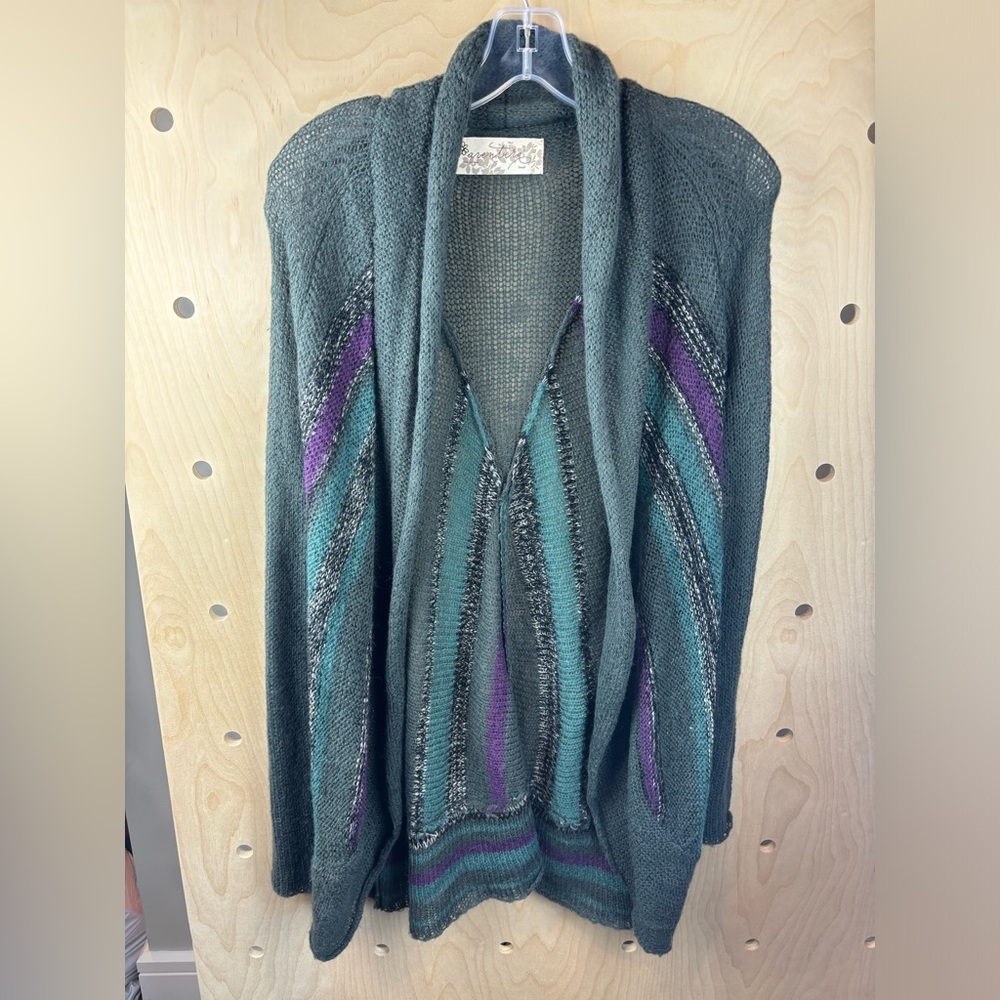 Adventura Wool/Mohair Open Knit Cardigan Size Small